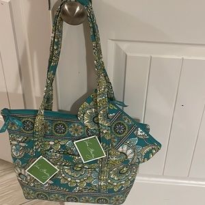 NWT Vera Bradley peacock villager bad & pencil case